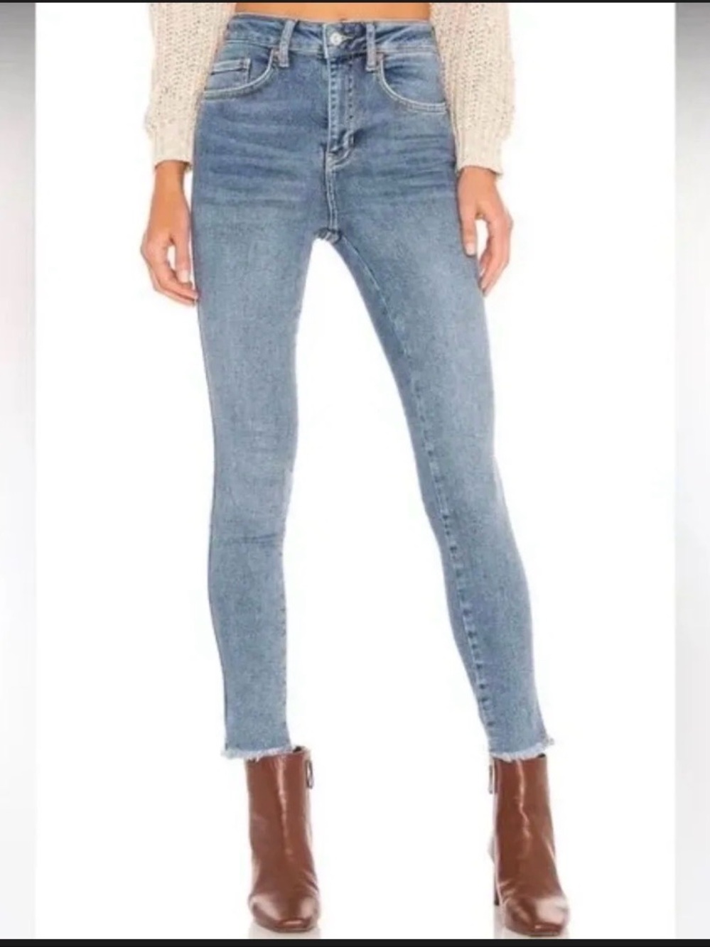 Free People High-Rise Light Blue Skinny Jeans
